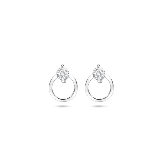 vDam Oorknoppen Zirkonia 10,5 Mm Zilver Gerhodineerd 1339796