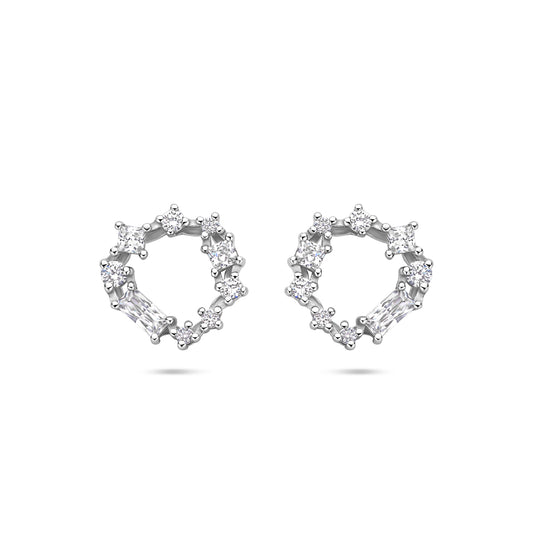 vDam Oorknoppen Zirkonia 11 Mm Zilver Gerhodineerd 1340827