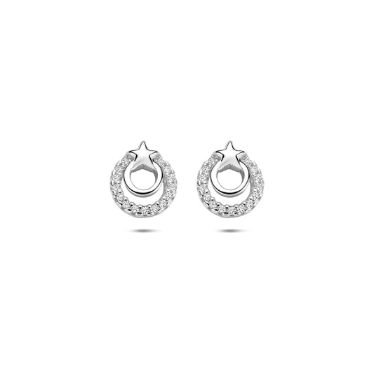 vDam Oorknoppen Zirkonia 8 Mm Zilver Gerhodineerd 1341353