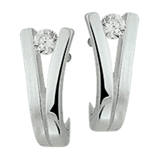 vDam Oorknoppen Zirkonia Poli/mat Zilver Gerhodineerd 1326944