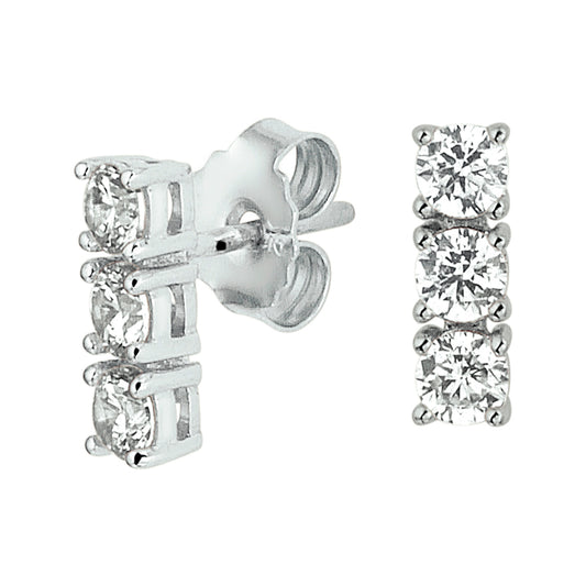 vDam Oorknoppen Zirkonia Zilver Gerhodineerd 1326145