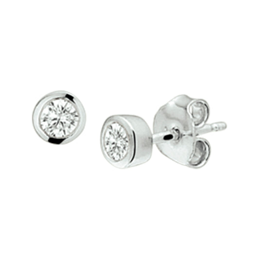 vDam Oorknoppen Zirkonia Zilver Gerhodineerd 1326349