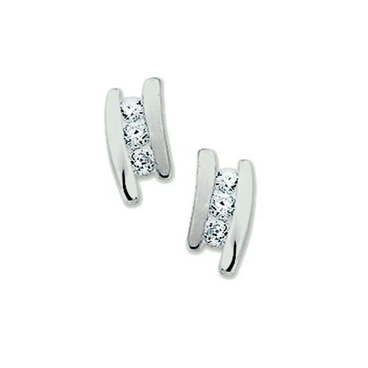 vDam Oorknoppen Zirkonia Zilver Gerhodineerd 1327299