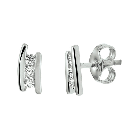 vDam Oorknoppen Zirkonia Zilver Gerhodineerd 1329168