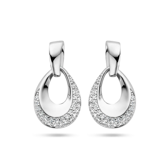 vDam Oorknoppen Zirkonia Zilver Gerhodineerd 1335700