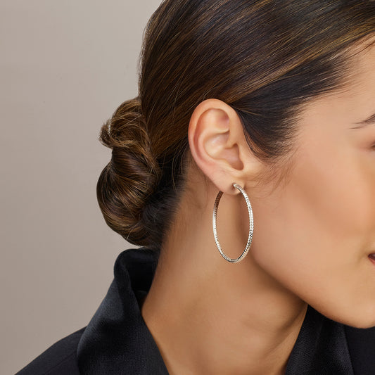 vDam Oorringen 3,0 Mm Ronde Buis Gediamanteerd Zilver Gerhodineerd 1338343