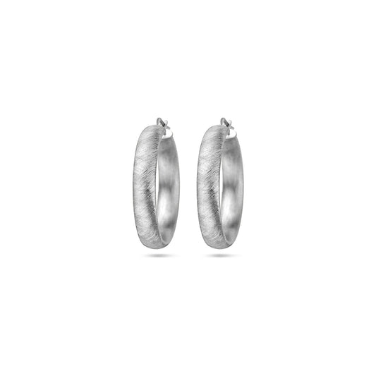 vDam Oorringen 6,0 Mm Halfronde Buis Gescratcht Zilver Gerhodineerd 1338224