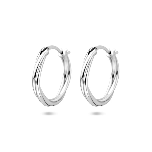 vDam Oorringen Gedraaid 19 Mm Zilver Gerhodineerd 1341946