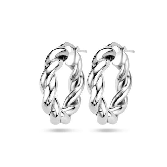 vDam Oorringen Gedraaid Zilver Gerhodineerd 1336675