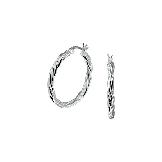 vDam Oorringen Gedraaide Buis Zilver Gerhodineerd 1328505