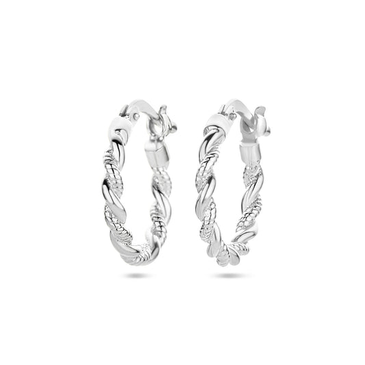 vDam Oorringen Gedraaide Buis Zilver Gerhodineerd 1336923