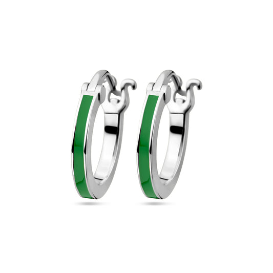vDam Oorringen Groen Emaille Zilver Gerhodineerd 1338925