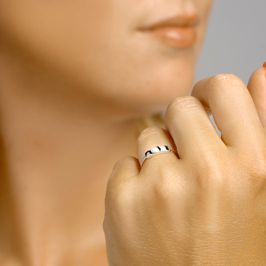 vDam Ring Balkje Zilver Gerhodineerd 1333055 Maat 16