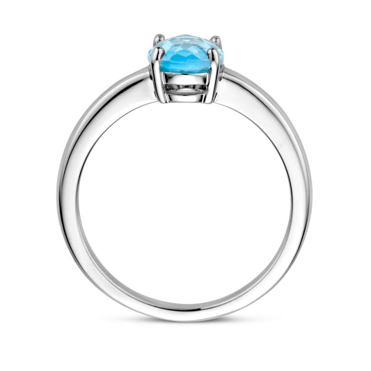 vDam Ring Blauw Topaas Zilver Gerhodineerd 1336961 Maat 17¼