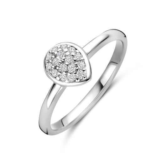 vDam Ring Druppel Zirkonia Zilver Gerhodineerd 1341678