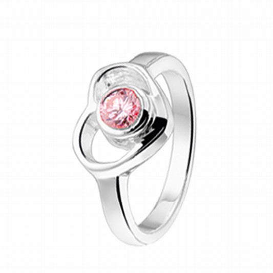 vDam Ring Hart Roze Zirkonia Zilver Gerhodineerd 1329410