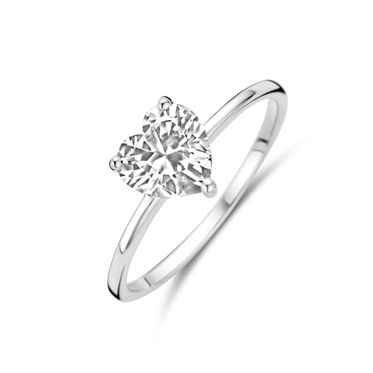 vDam Ring Hartje Zirkonia Zilver Gerhodineerd 1339363
