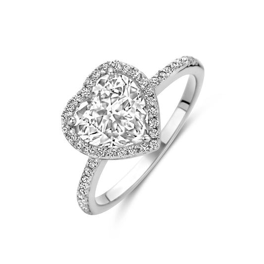 vDam Ring Hartje Zirkonia Zilver Gerhodineerd 1339439