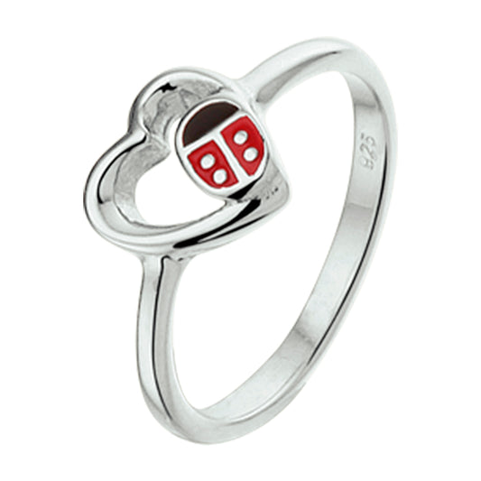 vDam Ring Hart Lieveheersbeestje Zilver Gerhodineerd 1327215