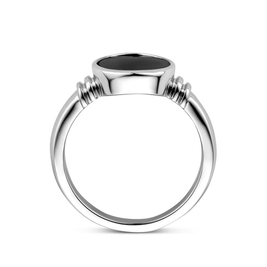 vDam Ring Onyx Zilver Gerhodineerd 1328741 Maat 15½