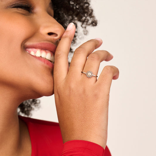 vDam Ring Parel En Zirkonia Zilver Gerhodineerd 1339710 Maat 18½