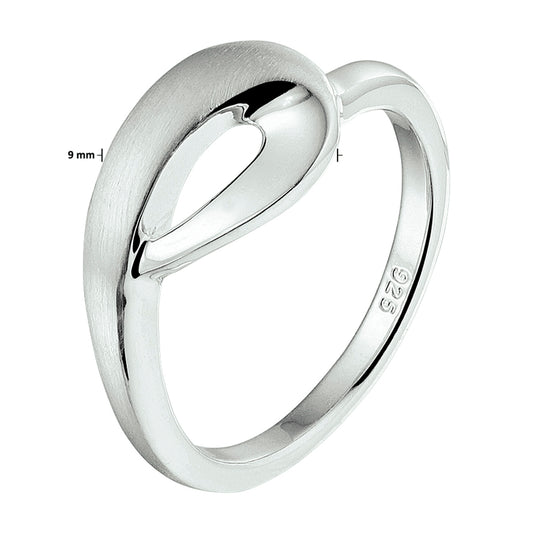 vDam Ring Poli/mat Zilver Gerhodineerd 1328377 Maat 17¾