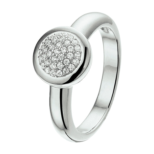vDam Ring Rondje Zirkonia Zilver Gerhodineerd 1327870