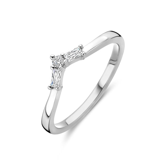 vDam Ring V Zirkonia Zilver Gerhodineerd 1340177