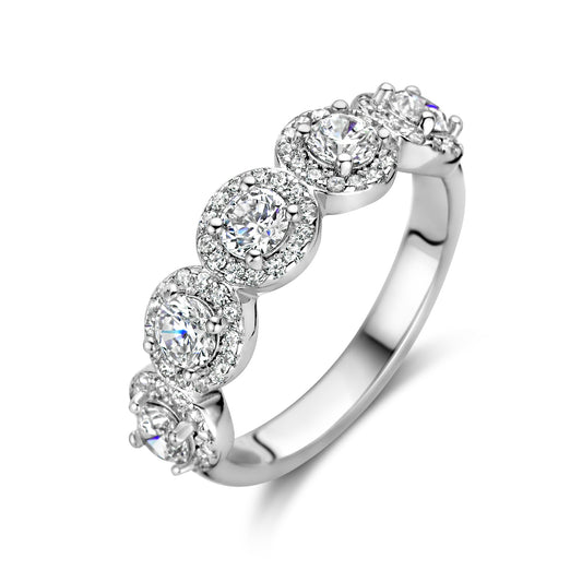 vDam Ring Zikonia Halo Zilver Gerhodineerd 1336756