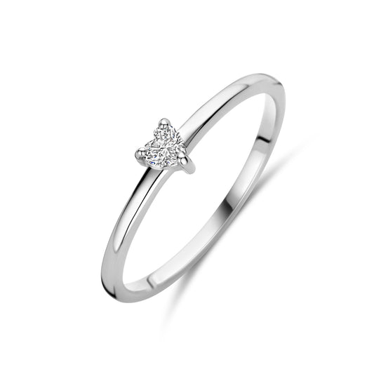 vDam Ring Zirkonia Hartje Zilver Gerhodineerd 1339919