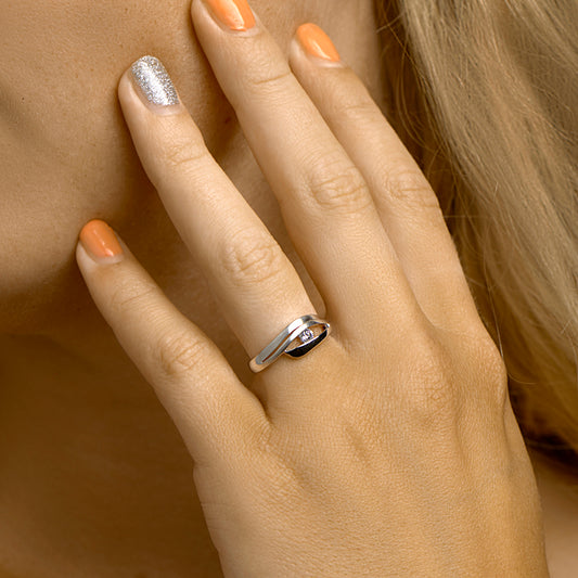 vDam Ring Zirkonia Poli/mat Zilver Gerhodineerd 1332893 Maat 17¼