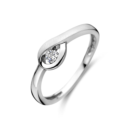 vDam Ring Zirkonia Poli/mat Zilver Gerhodineerd 1337836