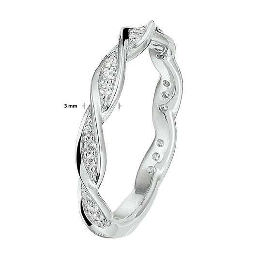 vDam Ring Zirkonia Zilver Gerhodineerd 1328357 Maat 17¾