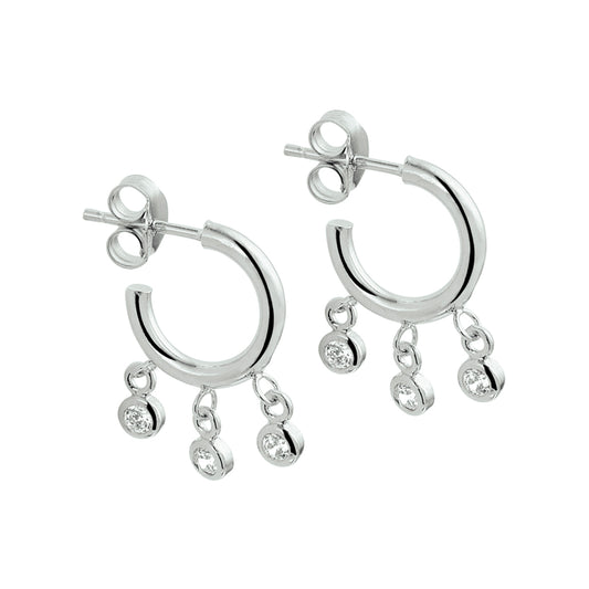 vDam Stekeroorringen Zirkonia Zilver Gerhodineerd 1328253