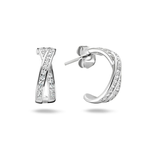 vDam Stekeroorringen Zirkonia Zilver Gerhodineerd 1334756