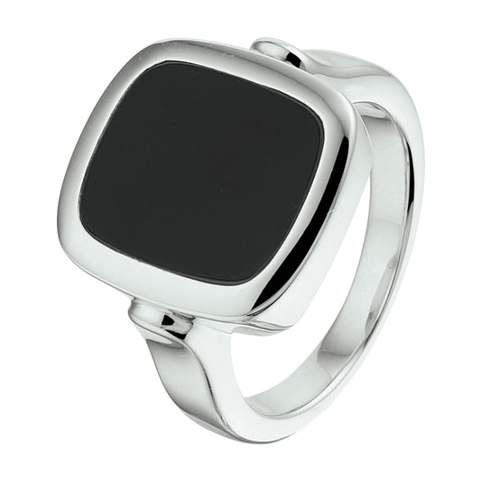 vDam Zegelring Massief Onyx Zilver Gerhodineerd 1332581