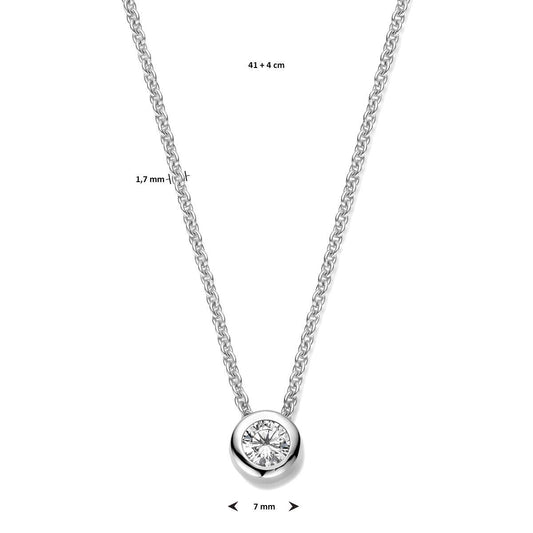 vDam Zilveren Collier Zirkonia 1321248