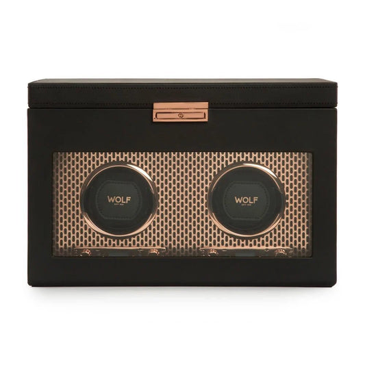 WOLF Axis Dubbele Horloge Opwinder met Opslag 469316 - Juwelier van Dam