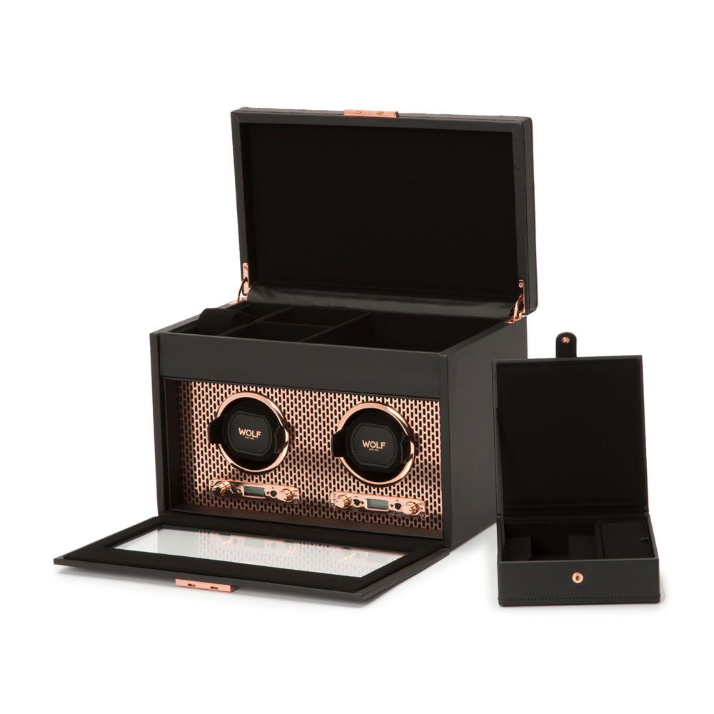 WOLF Axis Dubbele Horloge Opwinder met Opslag 469316 - Juwelier van Dam