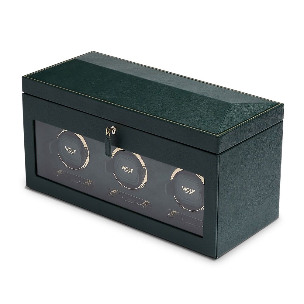 WOLF British Racing Driedubbele Horloge Opwinder met Opslag 792341 - Juwelier van Dam