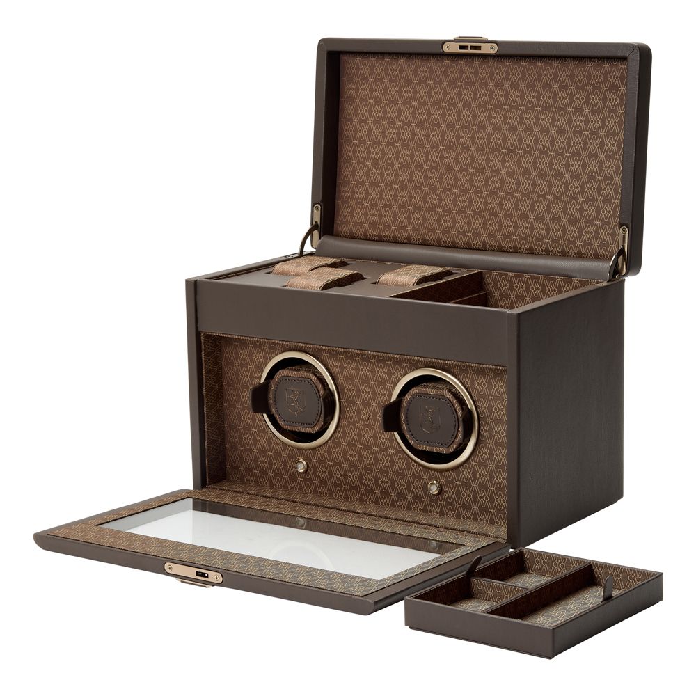 WOLF Earth Dubbele Horloge Opwinder met Opslag 190406 - Juwelier van Dam