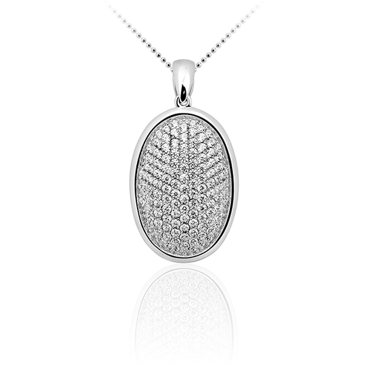 Zilveren Hanger met Zirconia P094