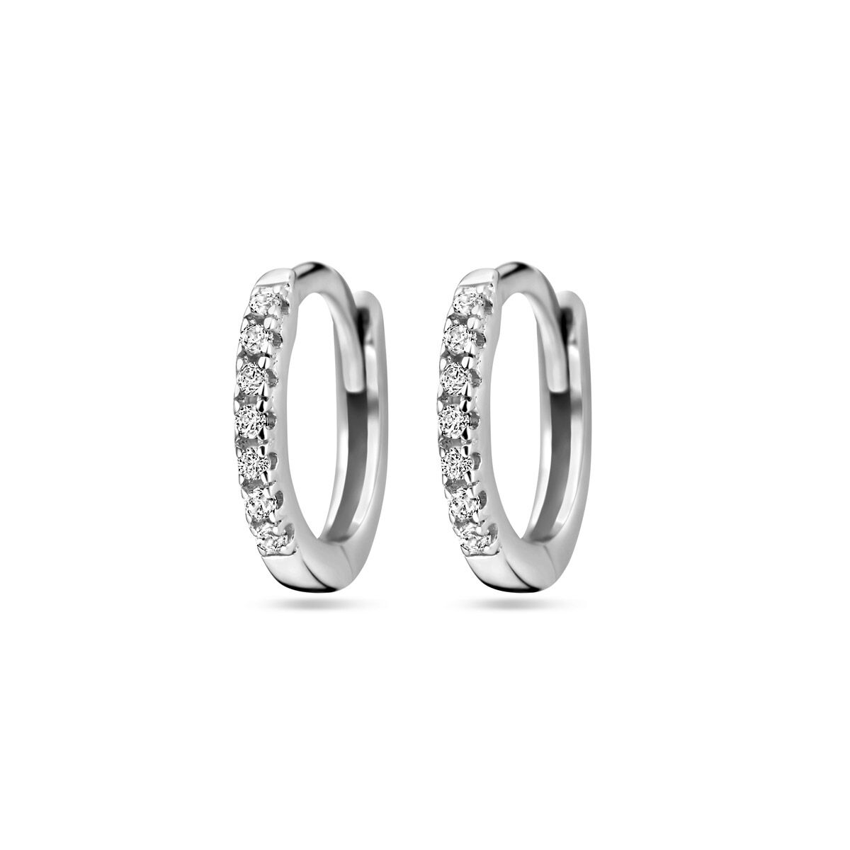 Zilveren Klapoorringen Zirkonia 10 mm 1340414