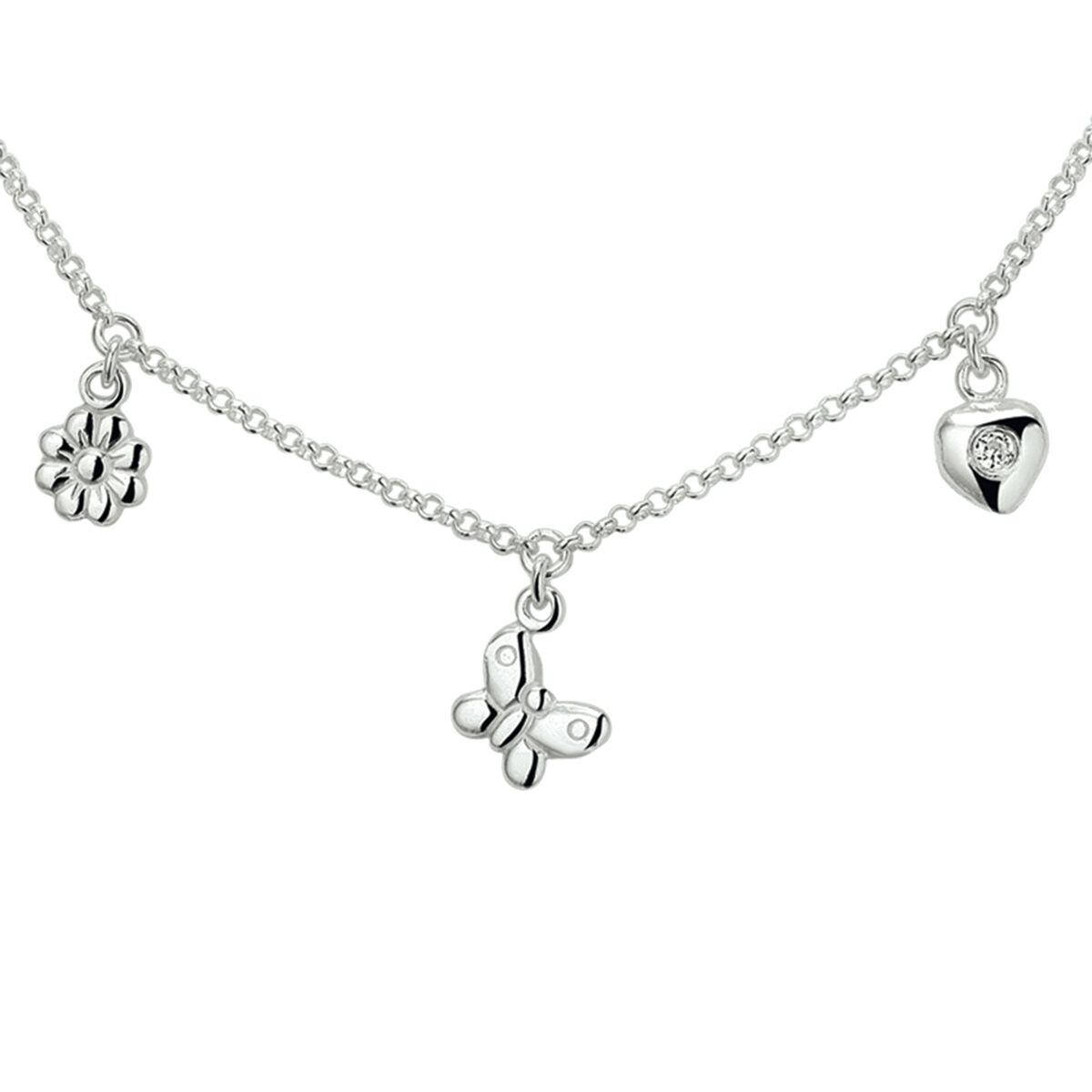 Zilveren Collier Diverse Bedels 35 + 3 cm 1321951