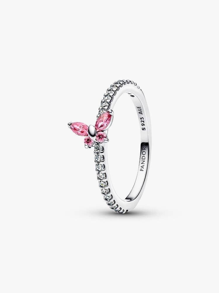 Pandora Ring met Roze Zirkonia Vlinder 194269C02-52