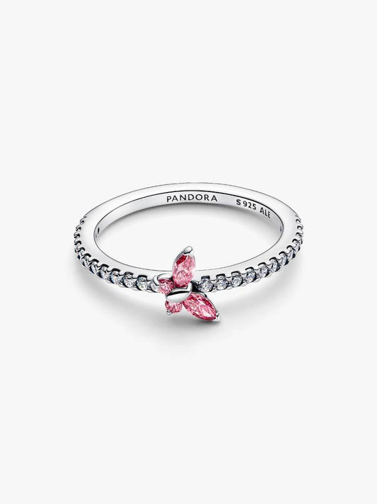 Pandora Ring met Roze Zirkonia Vlinder 194269C02-52