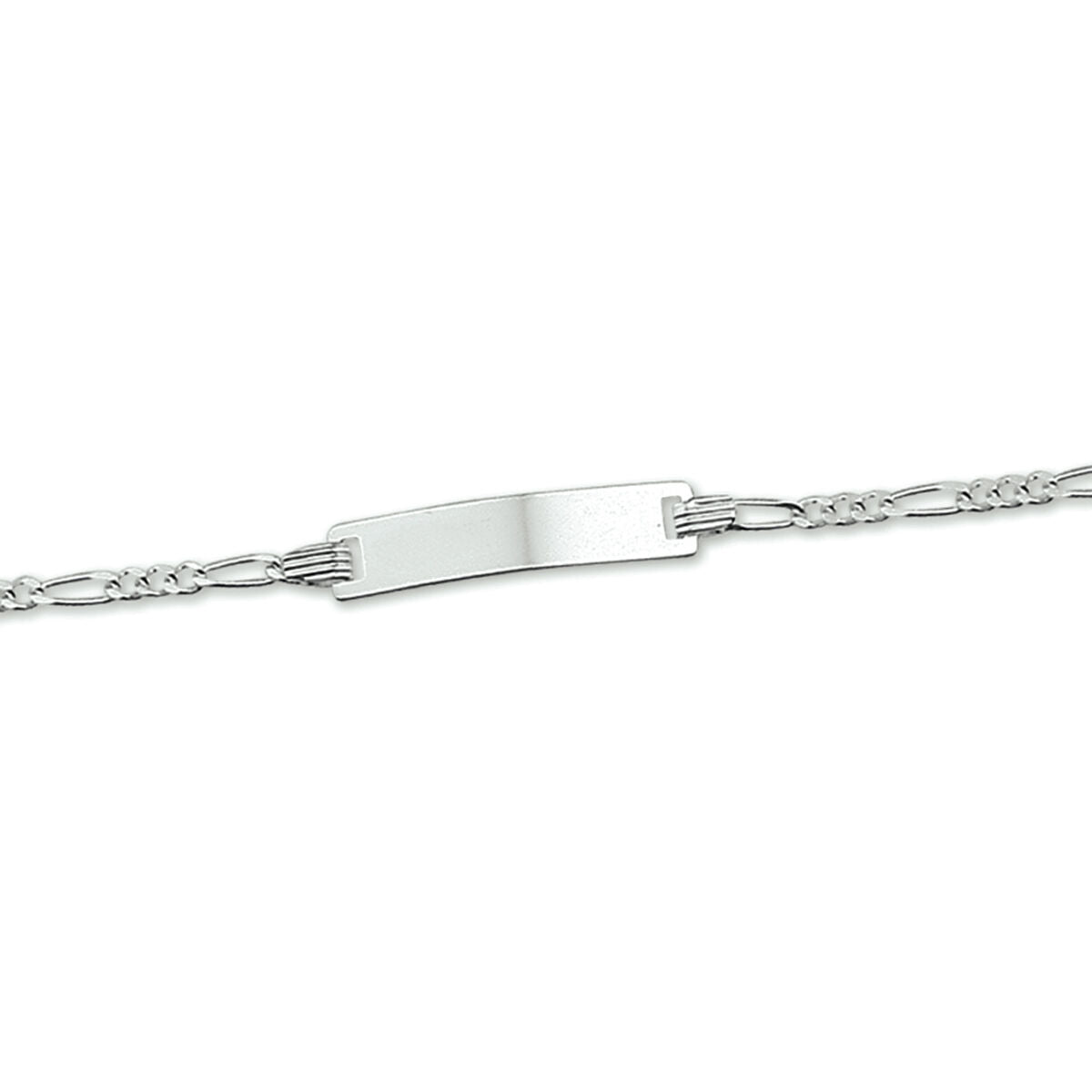 Zilveren Graveerarmband Figaro Plaat 4,2 mm 9 - 11 cm 1327364