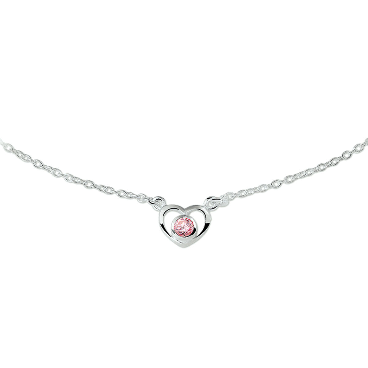 Zilveren Collier Hart en Zirkonia 36 - 38 cm 1321941