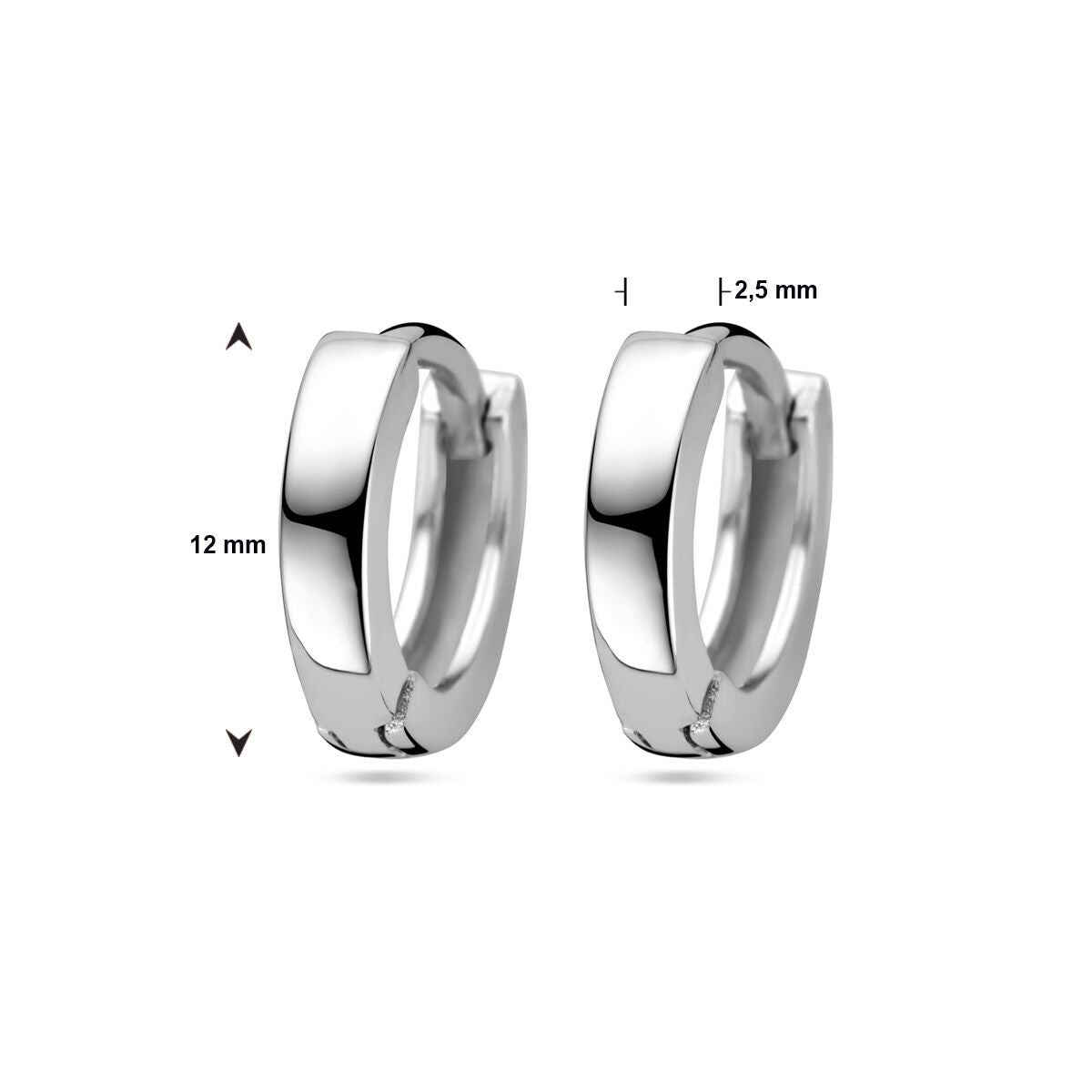 Zilveren Klapoorringen Vlak 2,5 mm 1340412