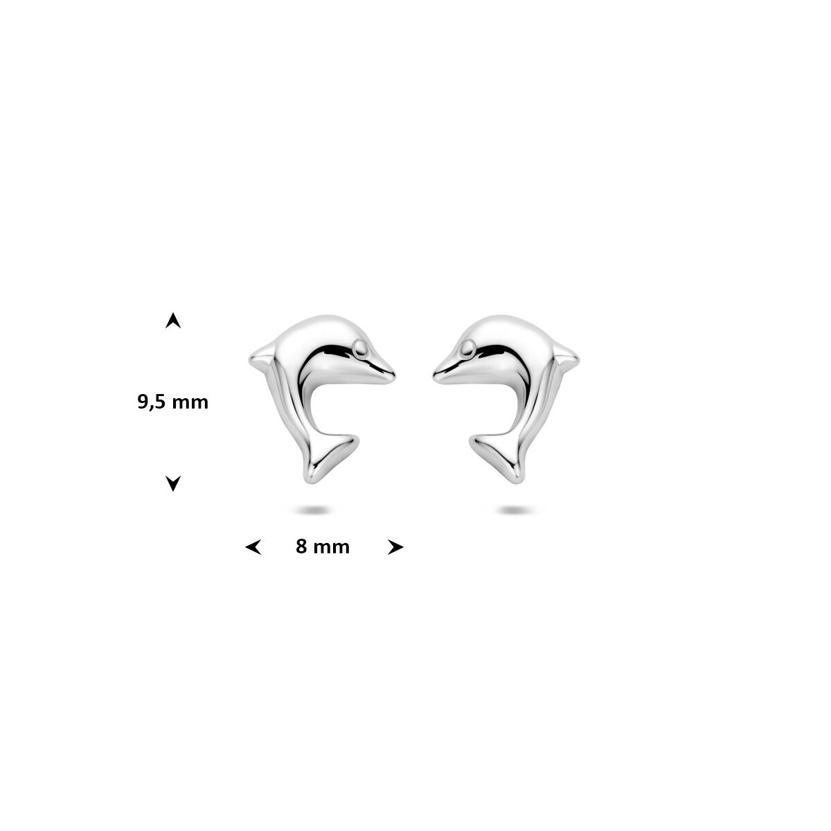 Zilveren Oorknoppen Dolfijn 9,5 mm 1322473